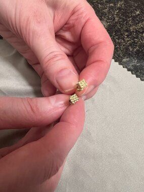 Michael Hill 10K Yellow Gold Textured Square Stud Earrings